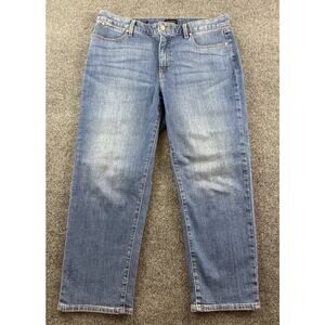 Talbots Womens Jeans 12P Denim Straight Leg Crop Cotton Blend Preppy Casual